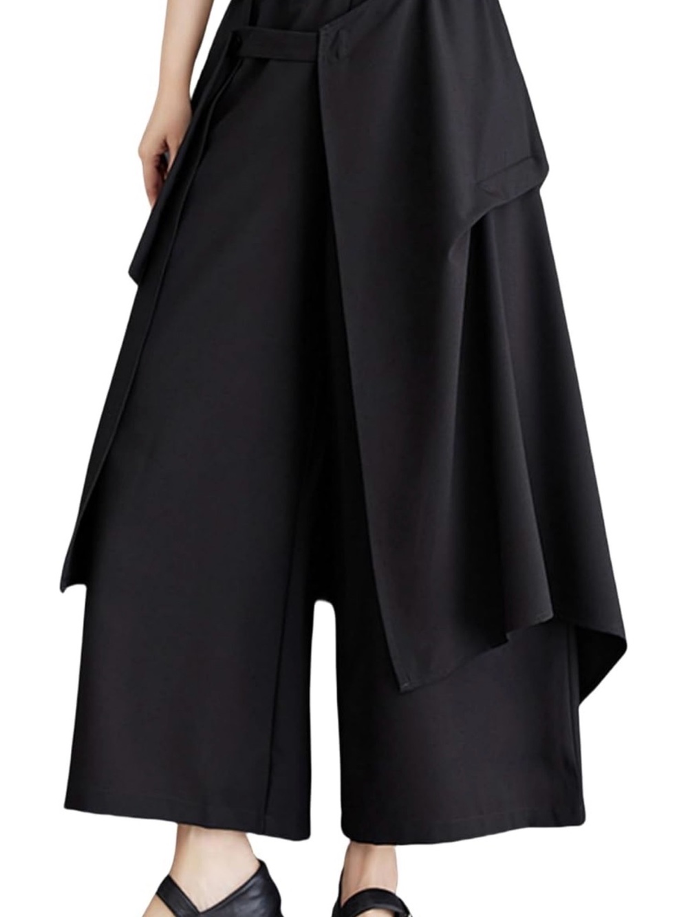 Women's Oversized Irregular Drop Crotch Wide Leg Hakama Drawstring Harem Pants
